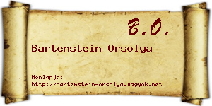 Bartenstein Orsolya névjegykártya